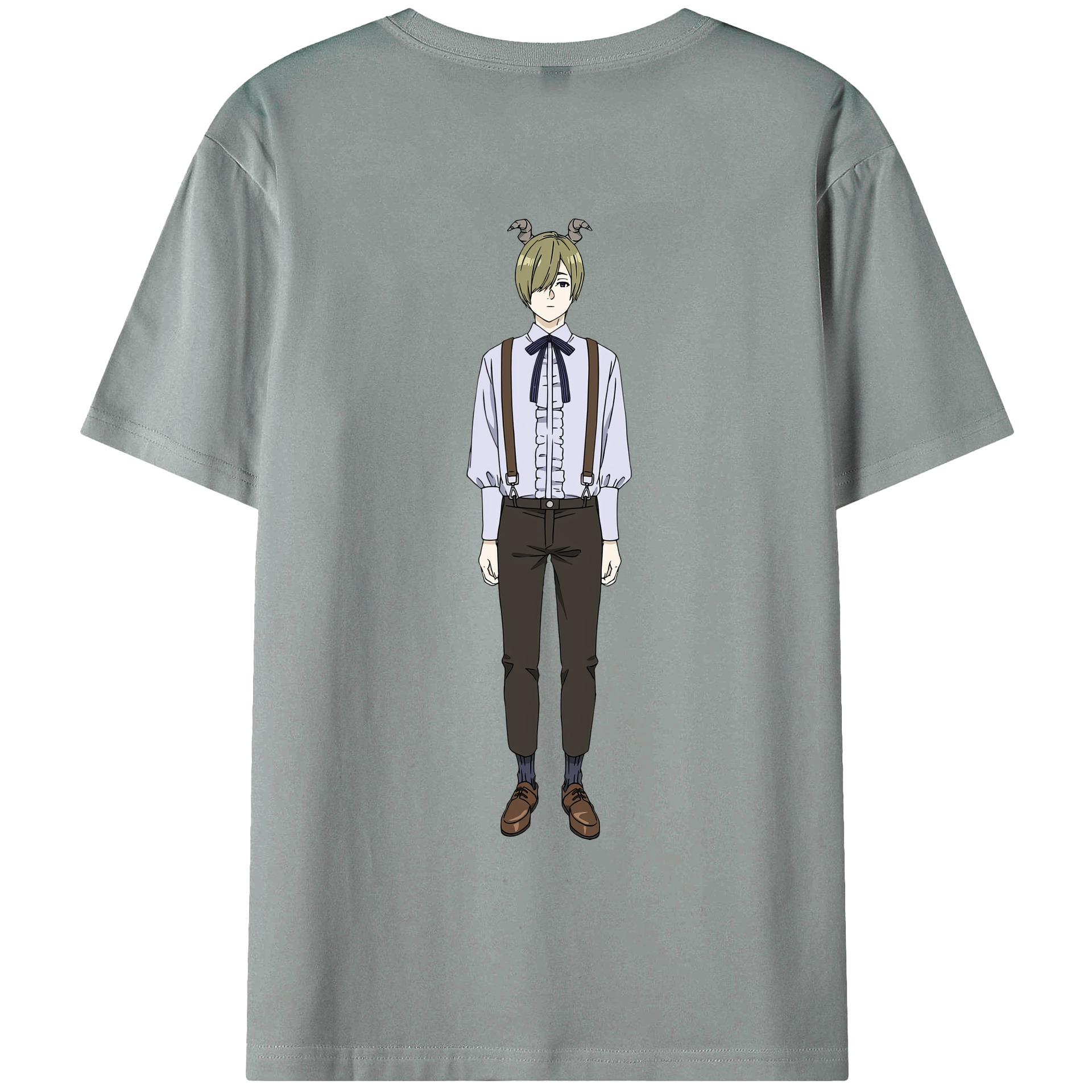 （画像用） 葬送のフリーレン Frieren 綿100％ メンズ半袖Tシャツ（バックプリント） 通気性